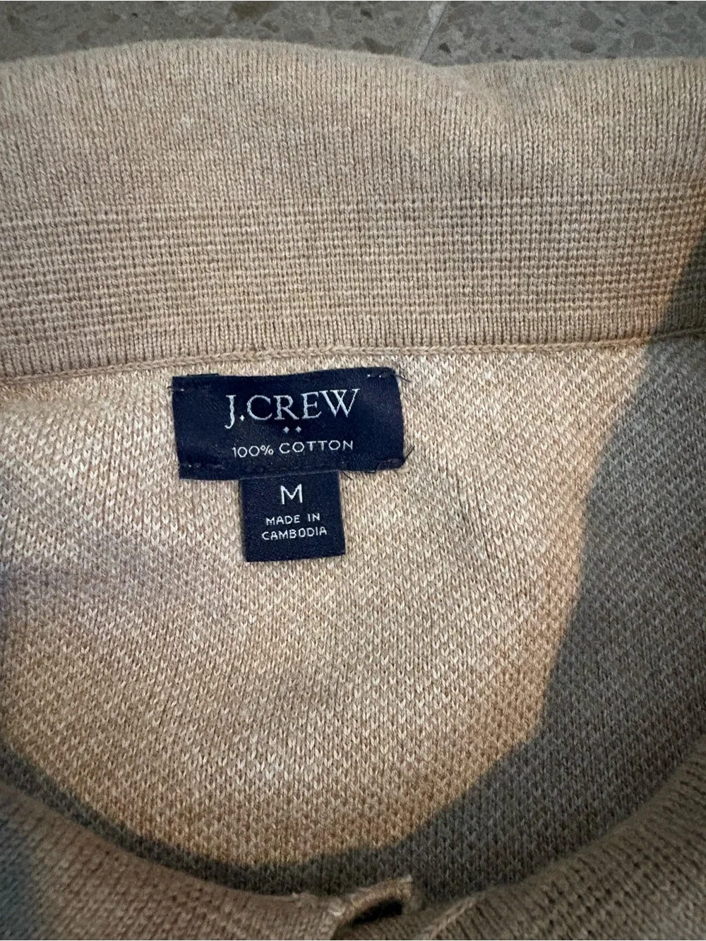J. Crew Tan Beige Short-Sleeve Polo